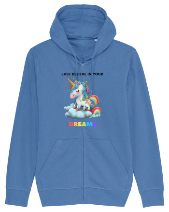Unicorn dragut mesaj Just Believe in Your Dreams, design 1 Bright Blue