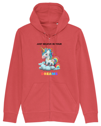 Unicorn dragut mesaj Just Believe in Your Dreams, design 1 Carmine Red