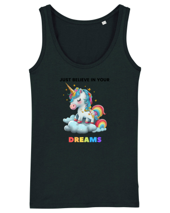 Unicorn dragut mesaj Just Believe in Your Dreams, design 1 Black