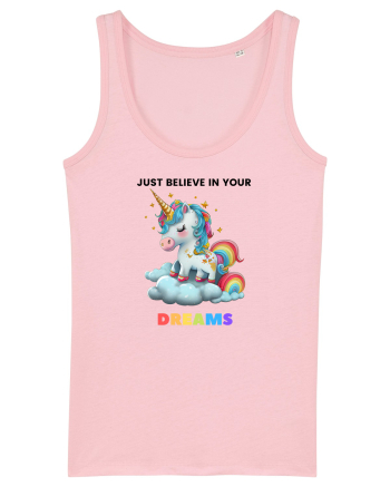 Unicorn dragut mesaj Just Believe in Your Dreams, design 1 Cotton Pink
