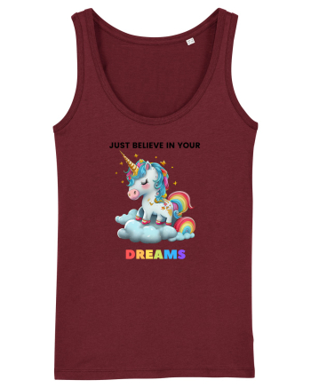 Unicorn dragut mesaj Just Believe in Your Dreams, design 1 Burgundy