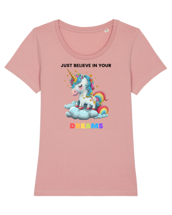 Unicorn dragut mesaj Just Believe in Your Dreams, design 1 Canyon Pink