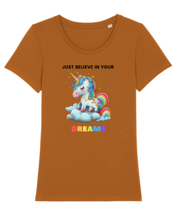Unicorn dragut mesaj Just Believe in Your Dreams, design 1 Roasted Orange