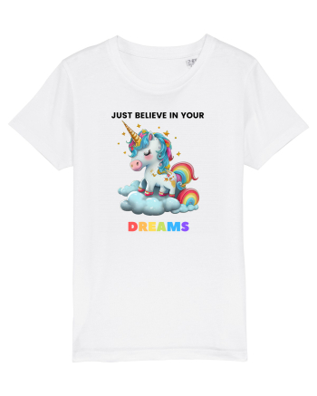 Unicorn dragut mesaj Just Believe in Your Dreams, design 1 White
