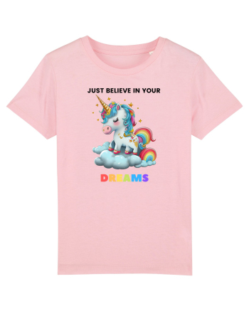 Unicorn dragut mesaj Just Believe in Your Dreams, design 1 Cotton Pink