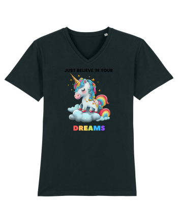 Unicorn dragut mesaj Just Believe in Your Dreams, design 1 Black