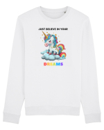 Unicorn dragut mesaj Just Believe in Your Dreams, design 1 Bluză mânecă lungă Unisex Rise