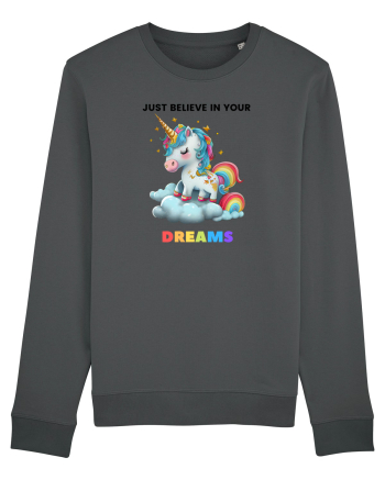 Unicorn dragut mesaj Just Believe in Your Dreams, design 1 Anthracite