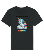 Unicorn dragut mesaj Just Believe in Your Dreams, design 1 Tricou mânecă scurtă Unisex Rocker