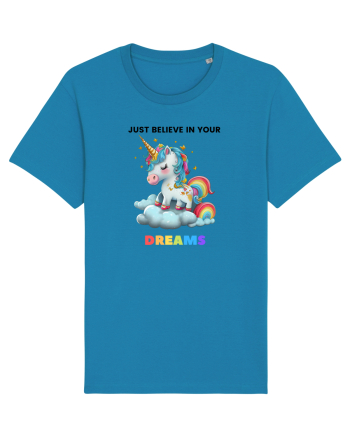 Unicorn dragut mesaj Just Believe in Your Dreams, design 1 Azur