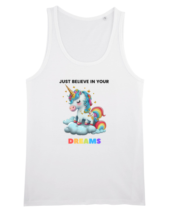 Unicorn dragut mesaj Just Believe in Your Dreams, design 1 White