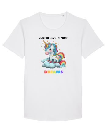 Unicorn dragut mesaj Just Believe in Your Dreams, design 1 White