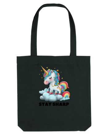 Unicorn dragut mesaj Stay Sharp, design 1 Black