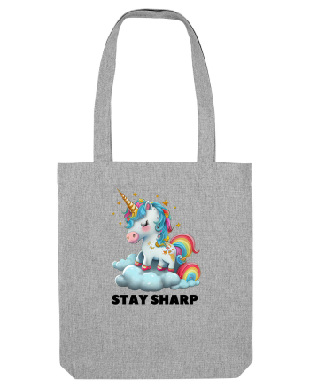 Unicorn dragut mesaj Stay Sharp, design 1 Heather Grey