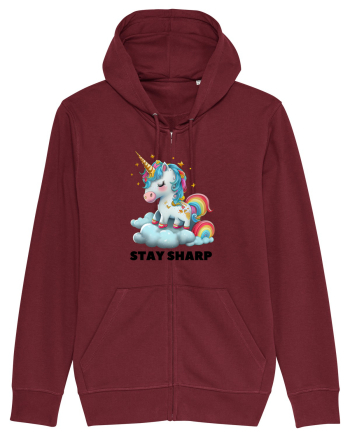 Unicorn dragut mesaj Stay Sharp, design 1 Burgundy