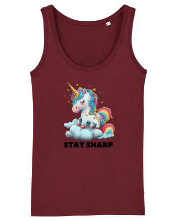 Unicorn dragut mesaj Stay Sharp, design 1 Burgundy