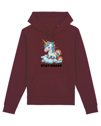 Unicorn dragut mesaj Stay Sharp, design 1 Burgundy