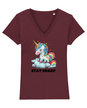 Unicorn dragut mesaj Stay Sharp, design 1 Burgundy