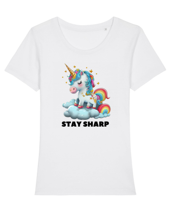 Unicorn dragut mesaj Stay Sharp, design 1 White
