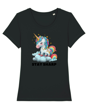 Unicorn dragut mesaj Stay Sharp, design 1 Black