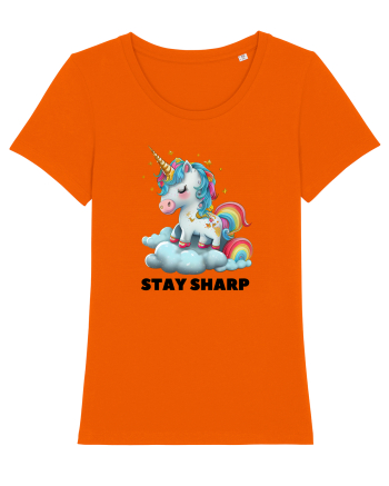 Unicorn dragut mesaj Stay Sharp, design 1 Bright Orange