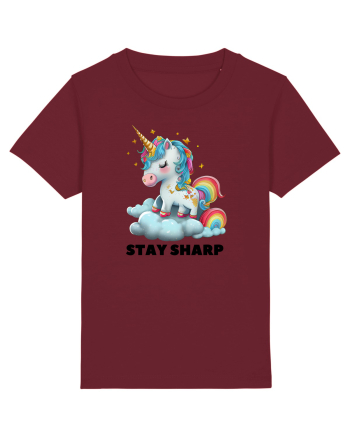 Unicorn dragut mesaj Stay Sharp, design 1 Burgundy