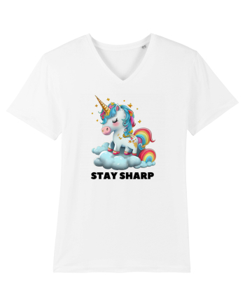 Unicorn dragut mesaj Stay Sharp, design 1 White