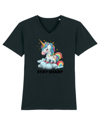 Unicorn dragut mesaj Stay Sharp, design 1 Black
