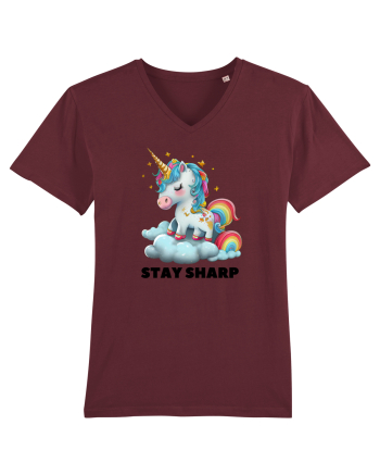 Unicorn dragut mesaj Stay Sharp, design 1 Burgundy