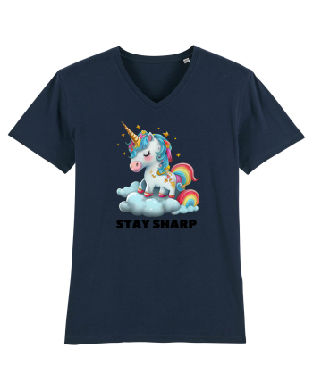Unicorn dragut mesaj Stay Sharp, design 1 French Navy