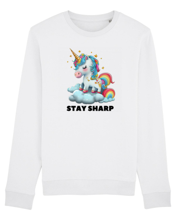 Unicorn dragut mesaj Stay Sharp, design 1 White