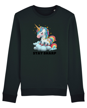 Unicorn dragut mesaj Stay Sharp, design 1 Black
