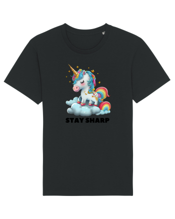 Unicorn dragut mesaj Stay Sharp, design 1 Black