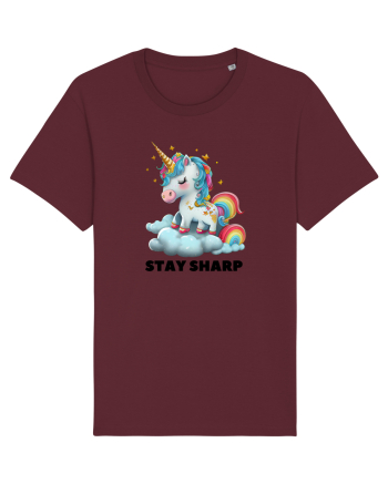 Unicorn dragut mesaj Stay Sharp, design 1 Burgundy