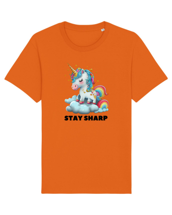 Unicorn dragut mesaj Stay Sharp, design 1 Bright Orange