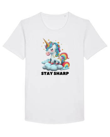 Unicorn dragut mesaj Stay Sharp, design 1 White