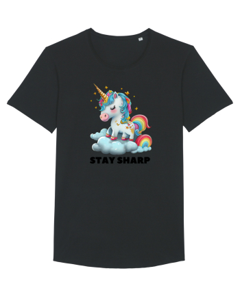 Unicorn dragut mesaj Stay Sharp, design 1 Black