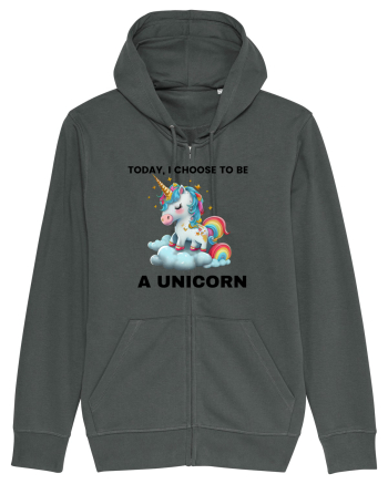 Unicorn dragut mesaj Today, I choose to be a unicorn, design 1 Anthracite