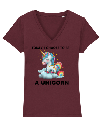 Unicorn dragut mesaj Today, I choose to be a unicorn, design 1 Burgundy