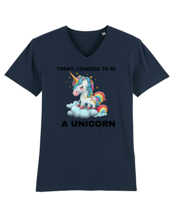 Unicorn dragut mesaj Today, I choose to be a unicorn, design 1 French Navy