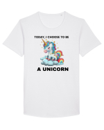 Unicorn dragut mesaj Today, I choose to be a unicorn, design 1 Tricou mânecă scurtă guler larg Bărbat Skater