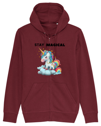 Unicorn dragut mesaj Stay magical, design 1 Burgundy