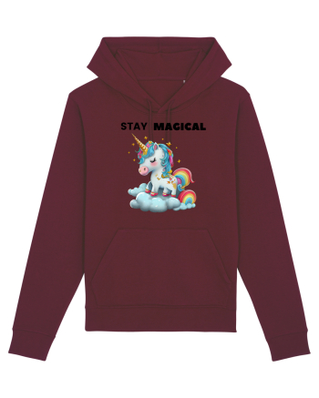 Unicorn dragut mesaj Stay magical, design 1 Burgundy