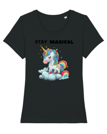 Unicorn dragut mesaj Stay magical, design 1 Black