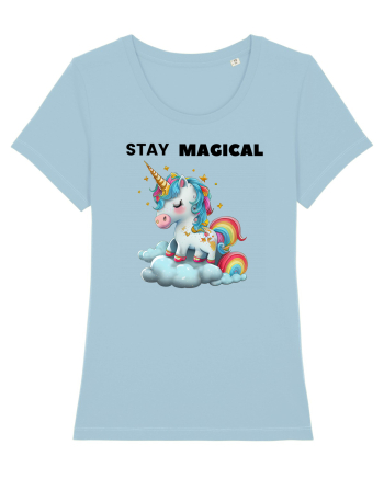 Unicorn dragut mesaj Stay magical, design 1 Sky Blue
