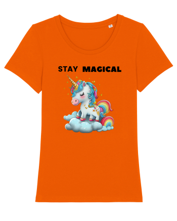 Unicorn dragut mesaj Stay magical, design 1 Bright Orange