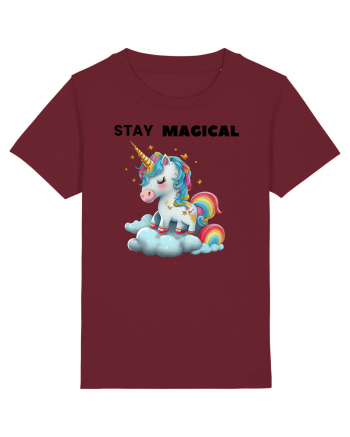 Unicorn dragut mesaj Stay magical, design 1 Burgundy