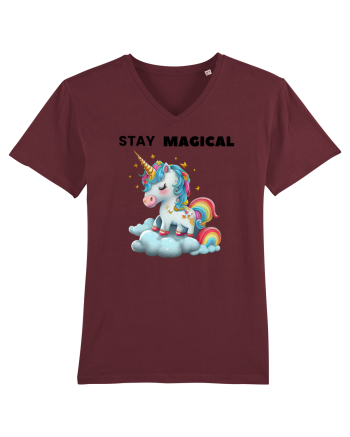Unicorn dragut mesaj Stay magical, design 1 Burgundy
