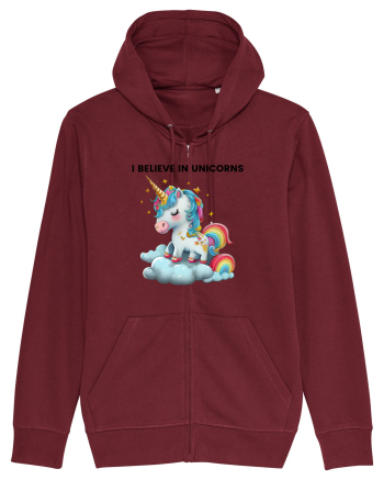 Unicorn dragut mesaj I believe in unicorns, design 1 Burgundy