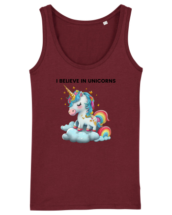 Unicorn dragut mesaj I believe in unicorns, design 1 Burgundy